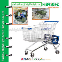 Supermarkt-Metall-Einkaufswagenwagen mit Trolley-Tasche